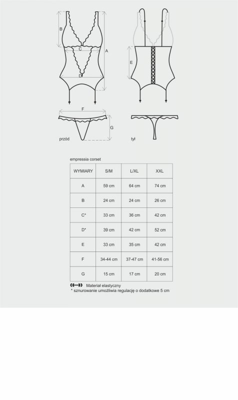 Obsessive gorset ze stringami Emperita S/M