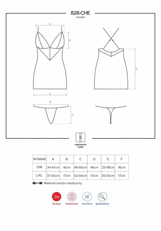 Obsessive 828-CHE-1 koszulka czarna S/M
