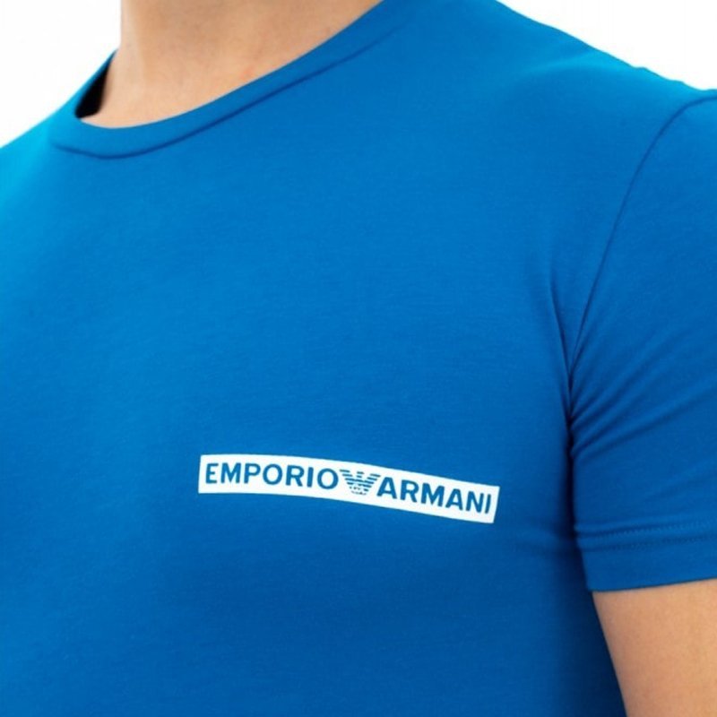 Emporio Armani t-shirt koszulka męska crew-neck niebieska