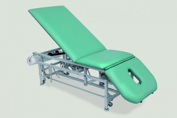 Stół rehabilitacyjny 3-częściowy hydrauliczny z ruchomym podnóżkiem SR-3H rp