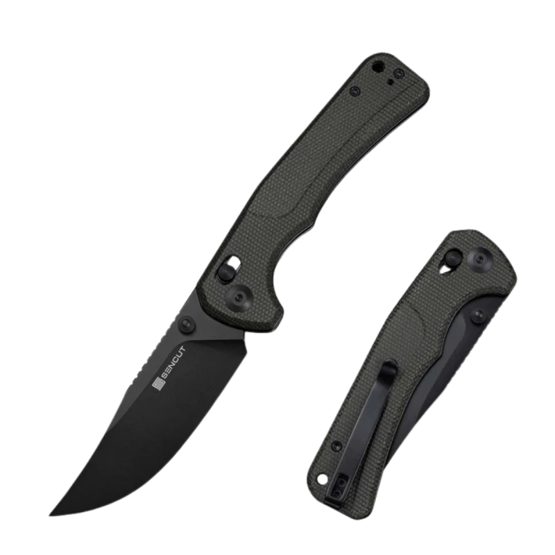 Nóż składany Sencut Slybolt Dark Green Canvas Micarta, Black