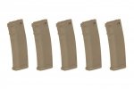 S-Mag - Zestaw 5 magazynków Hi-Cap do M4 - TAN