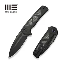Nóż składany WE Knife Sylox Black Titanium/Aluminum Foil Carbon Fiber, Black Stonewashed/Black Brushed M390 (WE24027-1) 