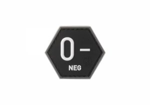 Naszywka - Bloodgroup Hexagon Rubber Patch 0 Neg
