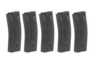 Zestaw 5 magazynków EMM Hi-Cap nas 350 kulek do M4 (QPQ) - Czarny