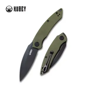Nóż Kubey Knife Leaf Green G10, Black Stonewashed AUS-10 by Tiguass (KU333C)