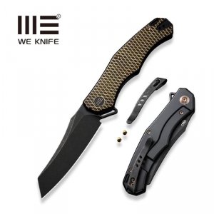 Nóż składany WE Knife RekkeR Golden/Black Titanium, Black Stonewashed CPM 20CV by Kyle Lamb (WE22010G-3)