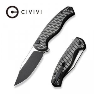 Nóż składany Civivi Stormhowl Black Aluminum, Black Stonewashed/Satin Nitro-V (C23040B-1)