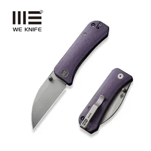 Nóż składany WE Knife Banter Wharncliffe Purple Canvas Micarta, Gray Stonewashed CPM S35VN by Ben Petersen (WE19068J-2)