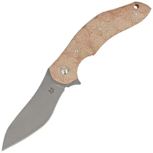 Nóż składany Fox Natural Micarta, Acid stonewashed N690Co by Jens Ansøi (FX-302 MIN)