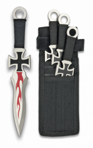 Noże do rzucania Martinez Albainox Cross Set 3 szt Black Cord, Stain 3Cr13Mov (31884) 