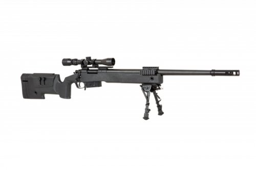 Specna Arms - Replika SA-S03 z lunetą i dwójnogiem - czarna