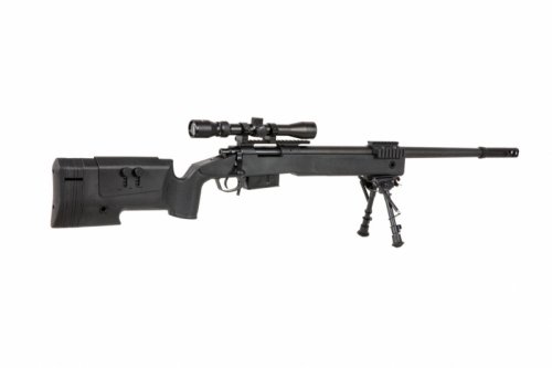 Specna Arms - Replika SA-S03 z lunetą i dwójnogiem - czarna