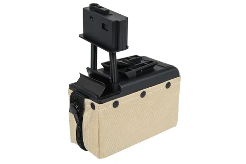Elektryczny magazynek pudełkowy A&K na 2000 kulek do replik typu M249 Tan