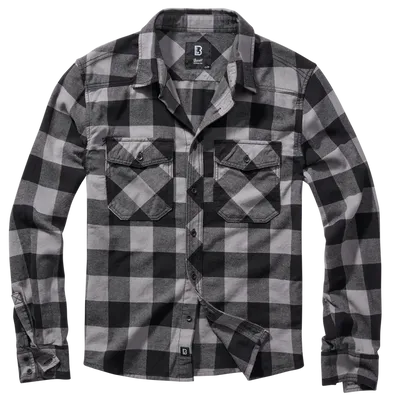 Koszula Flanelowa Brandit Checkshirt Szaro-Czarna