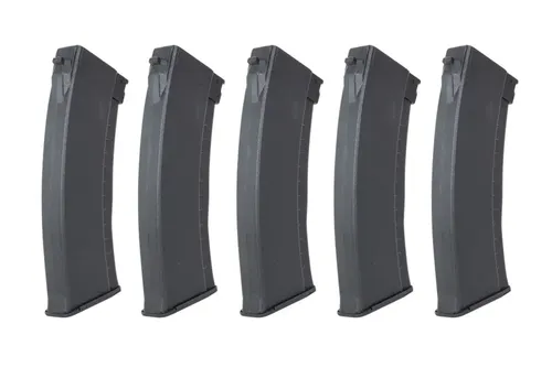 Zestaw 5 magazynków Mid-Cap 135/30 kulek Arcturus EMM AK74 &quot;Bakelite&quot; Variable-Cap do replik AK Czarny
