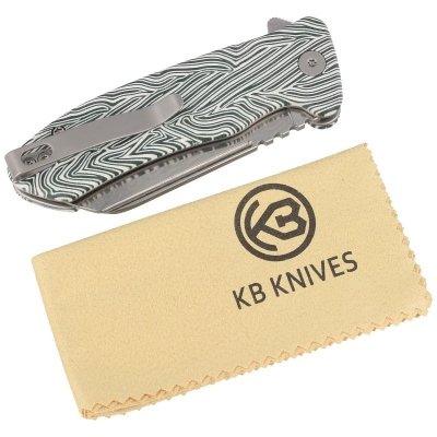 Nóż składany Creon White/Green Damascus (KU336A)