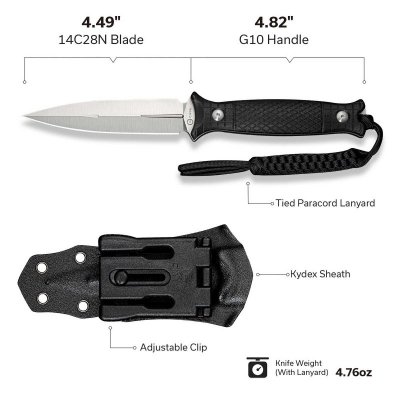 Nóż Civivi Perfrico Black G10, Satin 14C28N (C23026-1)