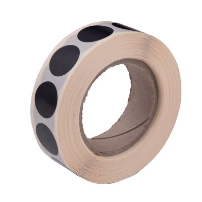 Zaklejki do tarcz 16mm rolka 1000szt. - czarne