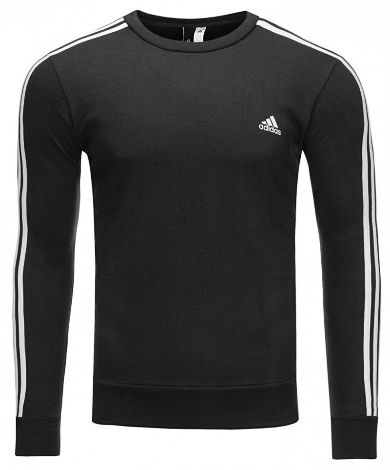 Adidas bluza męska czarna 3-Stripes Crewneck Sweatshirt BQ9645