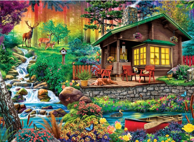 Puzzle 3000 Trefl 33074 Chatka w Lesie