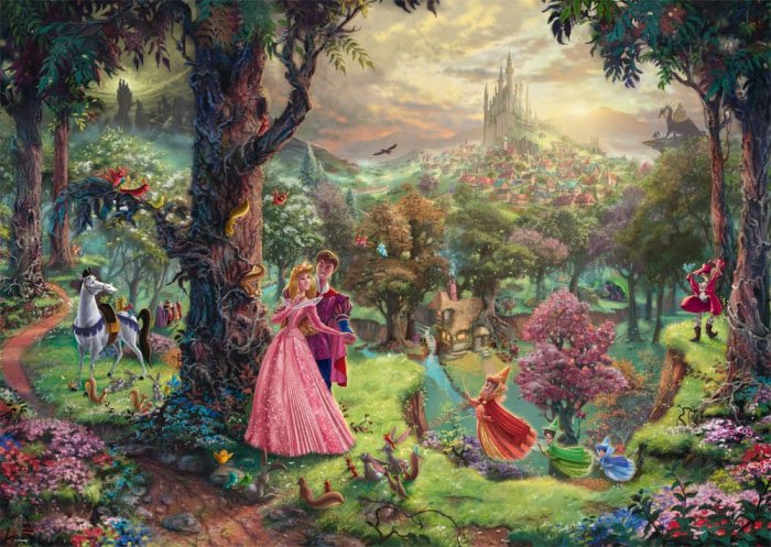 Puzzle 1000 Schmidt 59474 Thomas Kinkade - Śpiąca Królewna - Disney