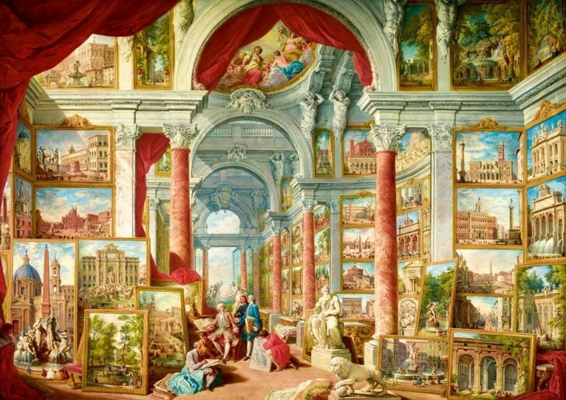 Puzzle 1000 Bluebird 60075 Panini - Galeria Obrazów z Widokami Współczesnego Rzymu - 1757