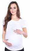 MijaCulture - bluzka 2 w1 ciążowa i do karmienia krótki rękaw 1102 biały 2