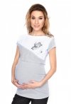 MijaCulture - urocza bluzka ciążowa i do karmienia Kwiaty 9093 melanż 1