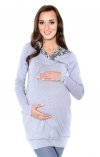 bluza 3 w 1 ciążowa i do karmienia z kapturem „Mimi” 7102A melanż 2