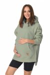 MijaCulture - 3 w 1 ciepła bluza ciążowa i do karmienia z kapturem „Stella ” M014 khaki