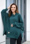 MijaCulture - 3 w 1 bluza Oversize ciążowa i do karmienia z rozcieciami „Victoria” M015 zielona