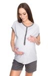 MijaCulture - 3 w 1 piżama ciążowa i do karmienia M79 melanż/szary 1