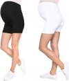 Wygodne krótkie legginsy ciążowe Mama Mia 1053/2 komplet biały/czarny1
