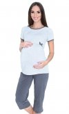 MijaCulture - piżama 3 w 1 ciążowa i do karmienia 4119/M69 melanż/szary 1