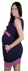 MijaCulture - 2 w1 sukienka ciążowa i do karmienia „Fiona” 7111 ciemny granat/ róż 3