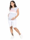 MijaCulture - wygodne krótkie legginsy ciążowe 4008/M25 biały