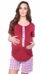 MijaCulture - 3 w 1 piżama ciążowa i do karmienia 4030/M47 bordo/róż