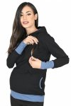 MijaCulture – 3 w 1 bluza ciążowa i do karmienia „Mona” 1035 czarny/jeans