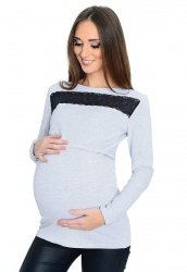 Zjawiskowa bluzka z koronka ciążowa i do karmienia 9089 melanżowa