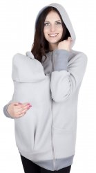 MijaCulture - bluza polarowa do noszenia dziecka 4019A/M21 jasny szary/szary