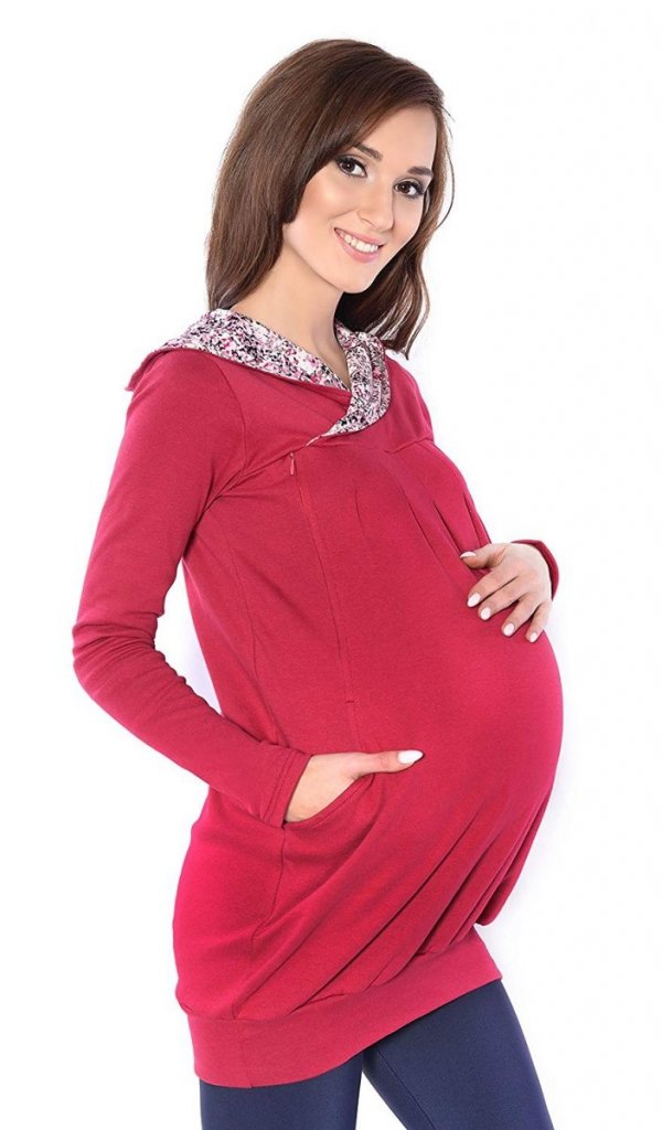 bluza 3 w 1 ciążowa i do karmienia z kapturem „Mimi” 7102A bordo 4