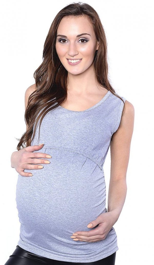 MijaCulture - bluzka 2 w 1 ciążowa i do karmienia M15/3093 melanż 2