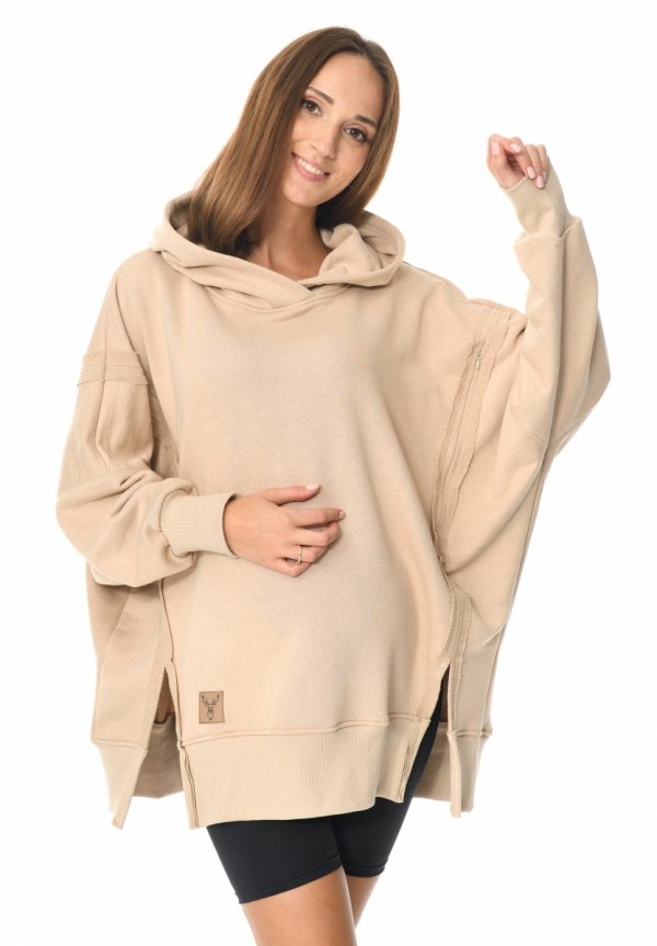 MijaCulture - 3 w 1 bluza Oversize ciążowa i do karmienia z rozcieciami „Victoria” M015 bez