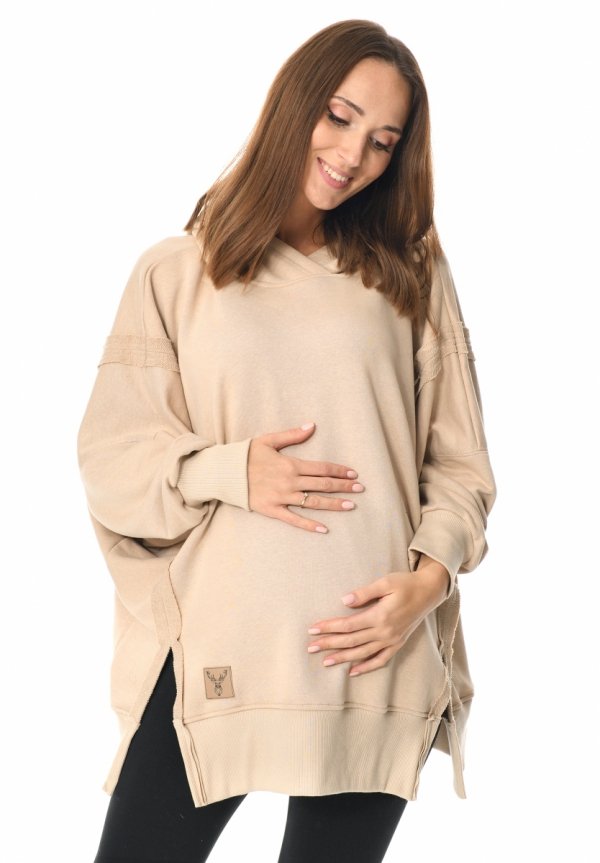 MijaCulture - 3 w 1 bluza Oversize ciążowa i do karmienia z rozcieciami „Victoria” M015 bez