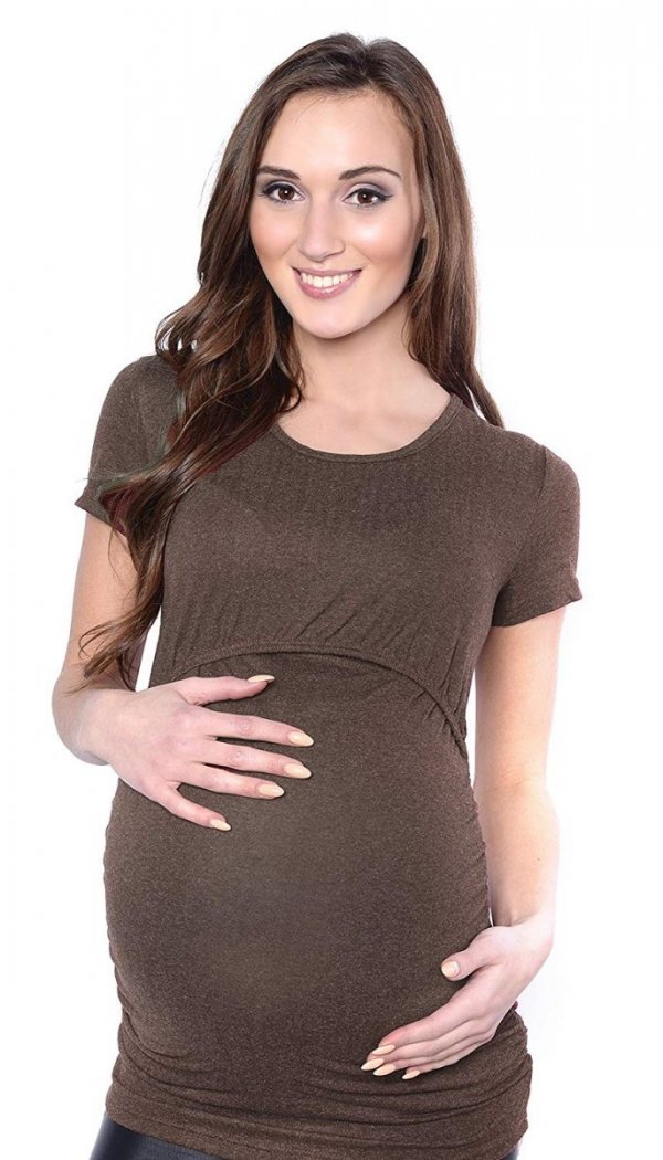 MijaCulture - bluzka 2 w 1 ciążowa i do karmienia 4033/M43 beż