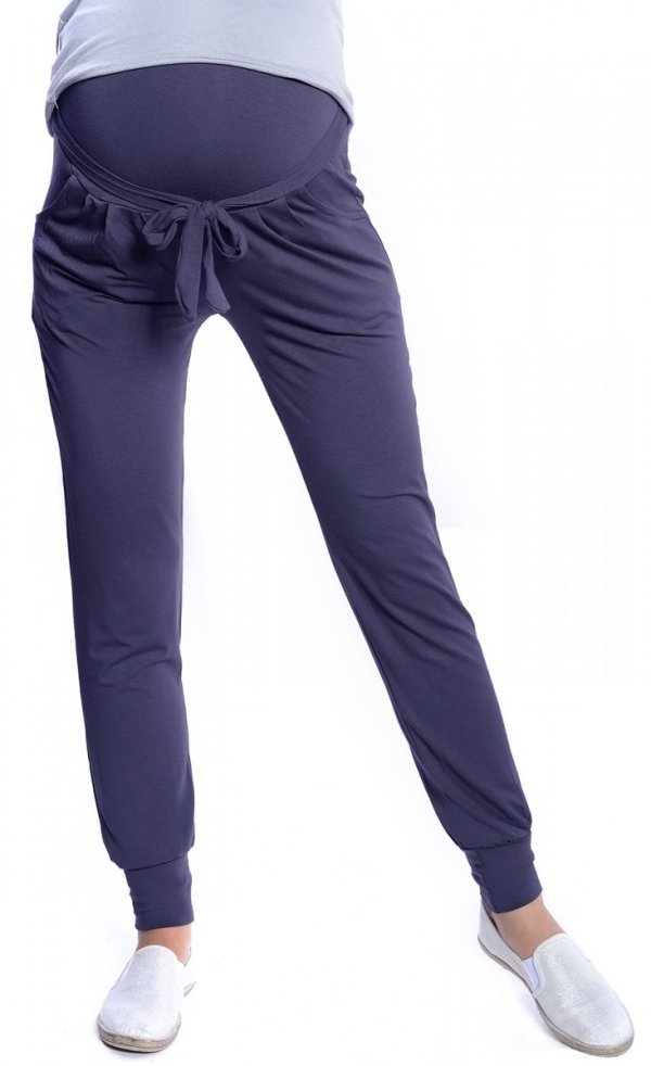 MijaCulture - spodnie alladynki ciążowe z panelem 4012/M33 jeans
