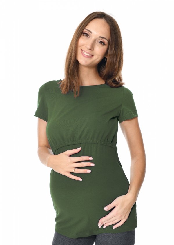 MijaCulture - Top 2 w 1 ciążowy i do karmienia M018 Camila khaki