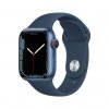 Apple Watch Series 7 41mm GPS + Cellular (LTE) Koperta z aluminium w kolorze niebieskim z paskiem sportowym w kolorze błękitnej toni
