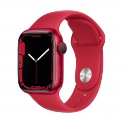 Apple Watch Series 7 41mm GPS Koperta z aluminium w kolorze (PRODUCT)RED z paskiem sportowym w kolorze (PRODUCT)RED